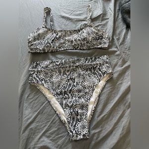 Snakeskin high waisted bikini